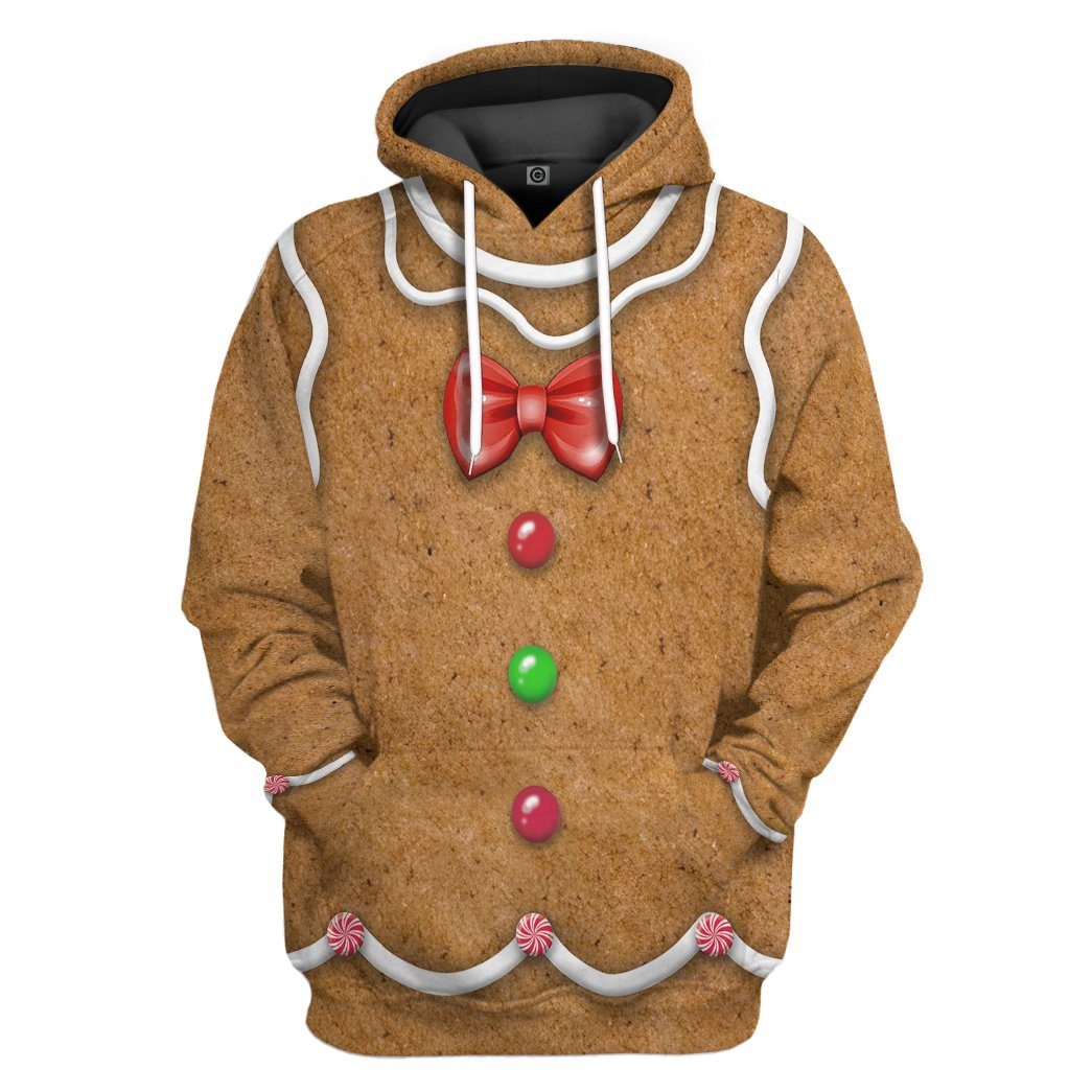 Gearhuman 3D Gingerbread Costume Custom Hoodie Apparel GW07109 3D Apparel Hoodie S 