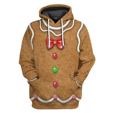 Gearhumans 3D Gingerbread Costume Custom Hoodie Apparel