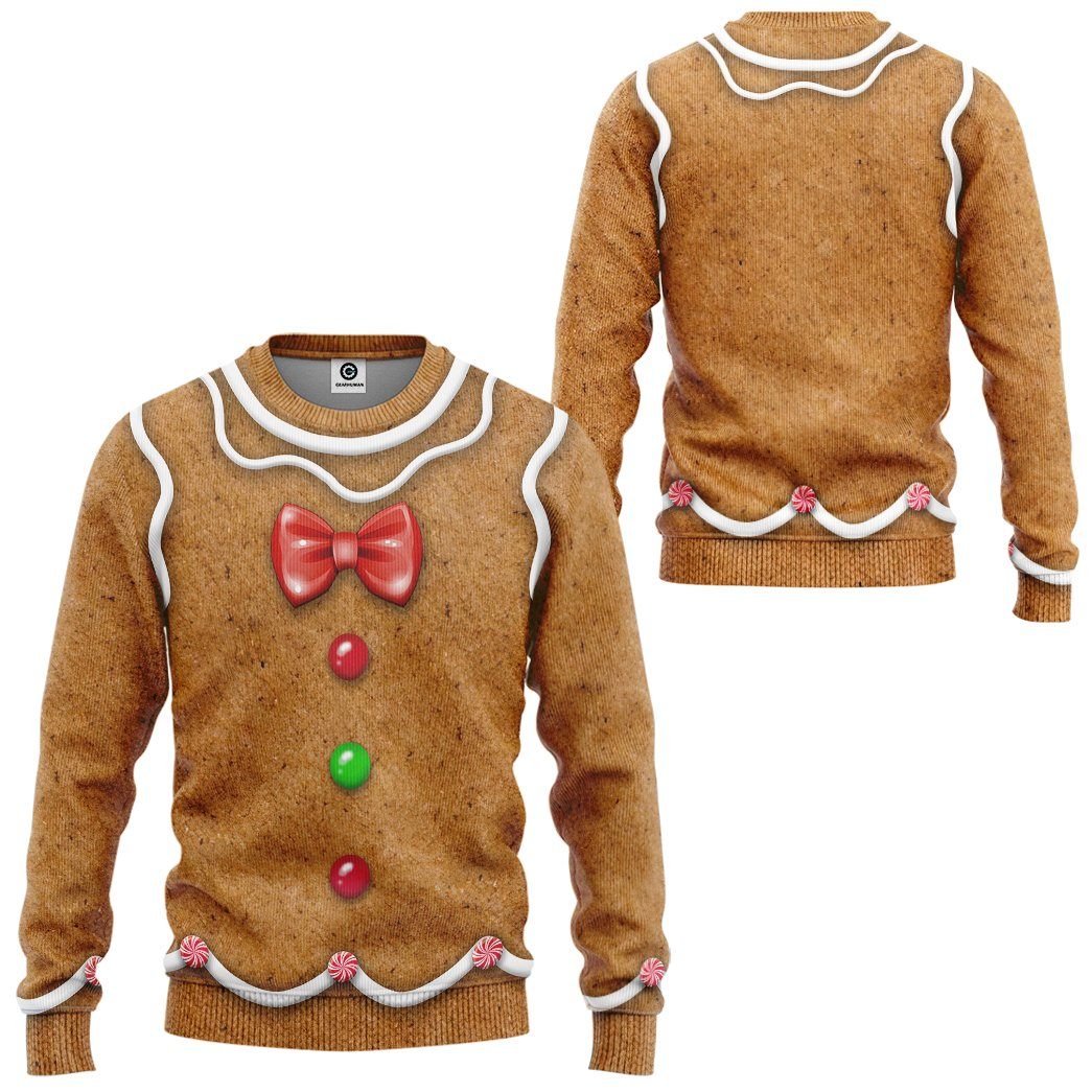 Gearhuman 3D Gingerbread Costume Custom Sweatshirt Apparel GW07109 Sweatshirt 