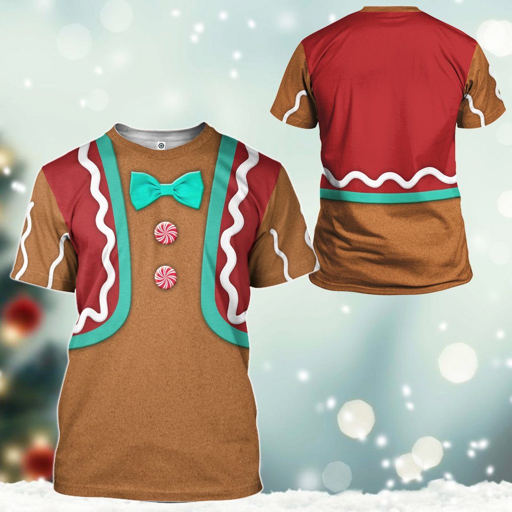 Gearhuman 3D Gingerbread Man Custom Tshirt GC10111 3D Apparel 