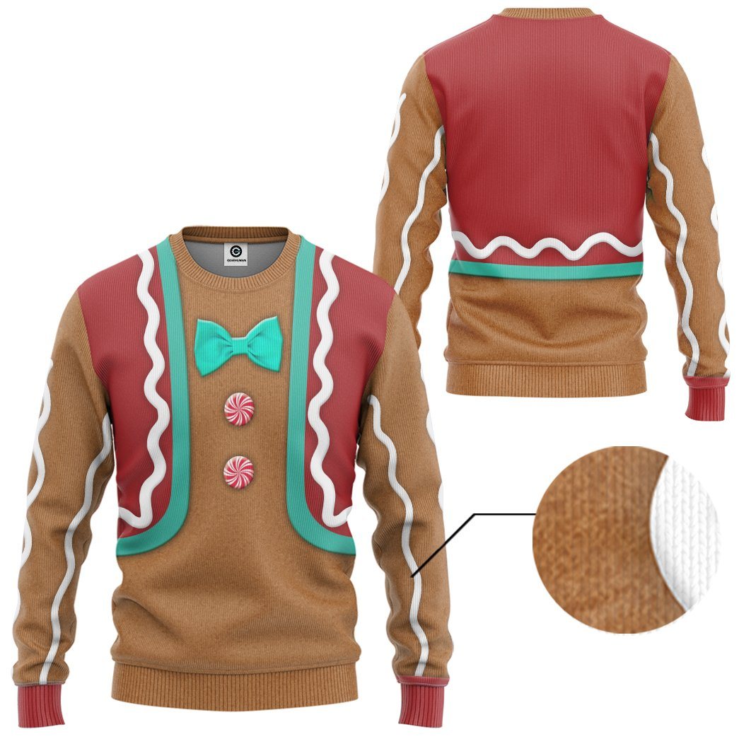 Gearhuman 3D Gingerbread Man Custom Tshirt GC10111 3D Apparel 