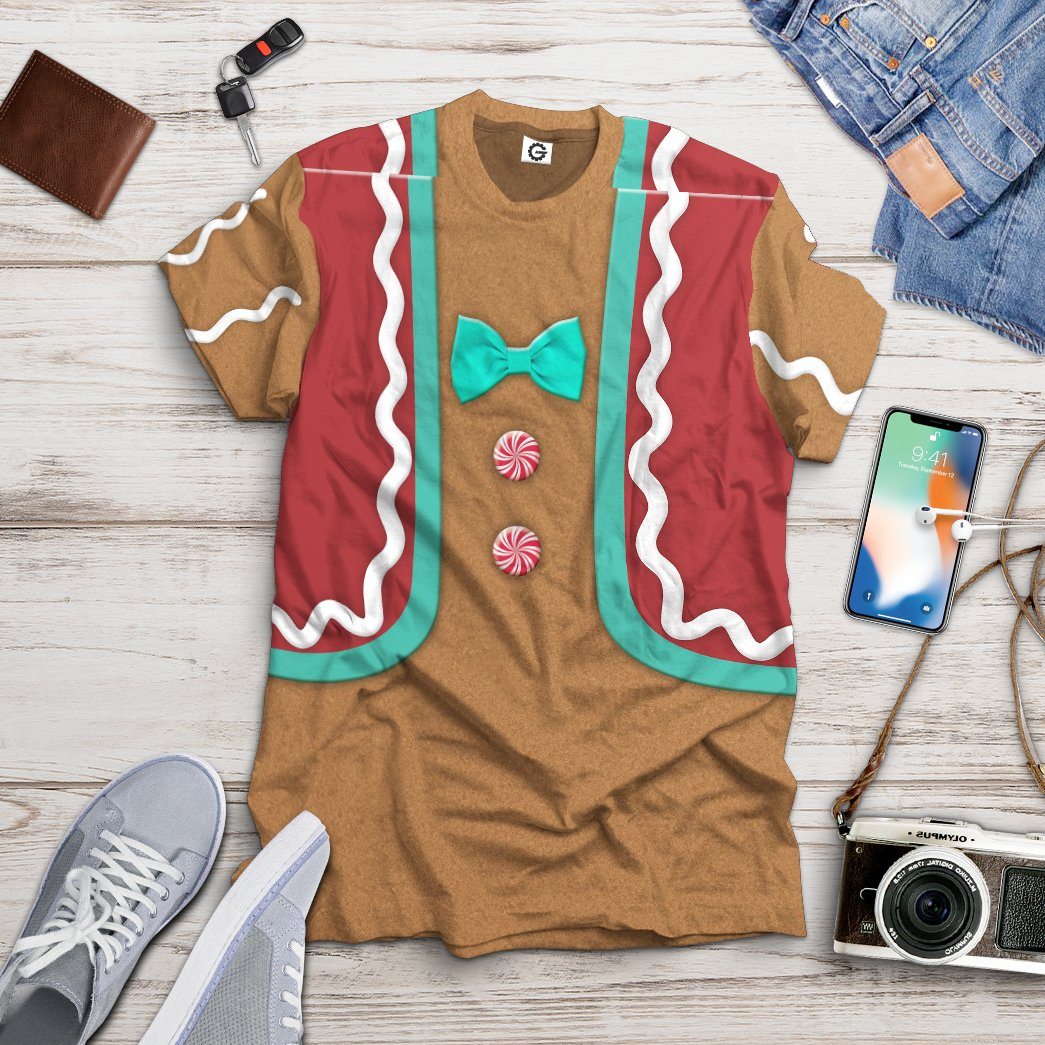 Gearhuman 3D Gingerbread Man Custom Tshirt GC10111 3D Apparel 