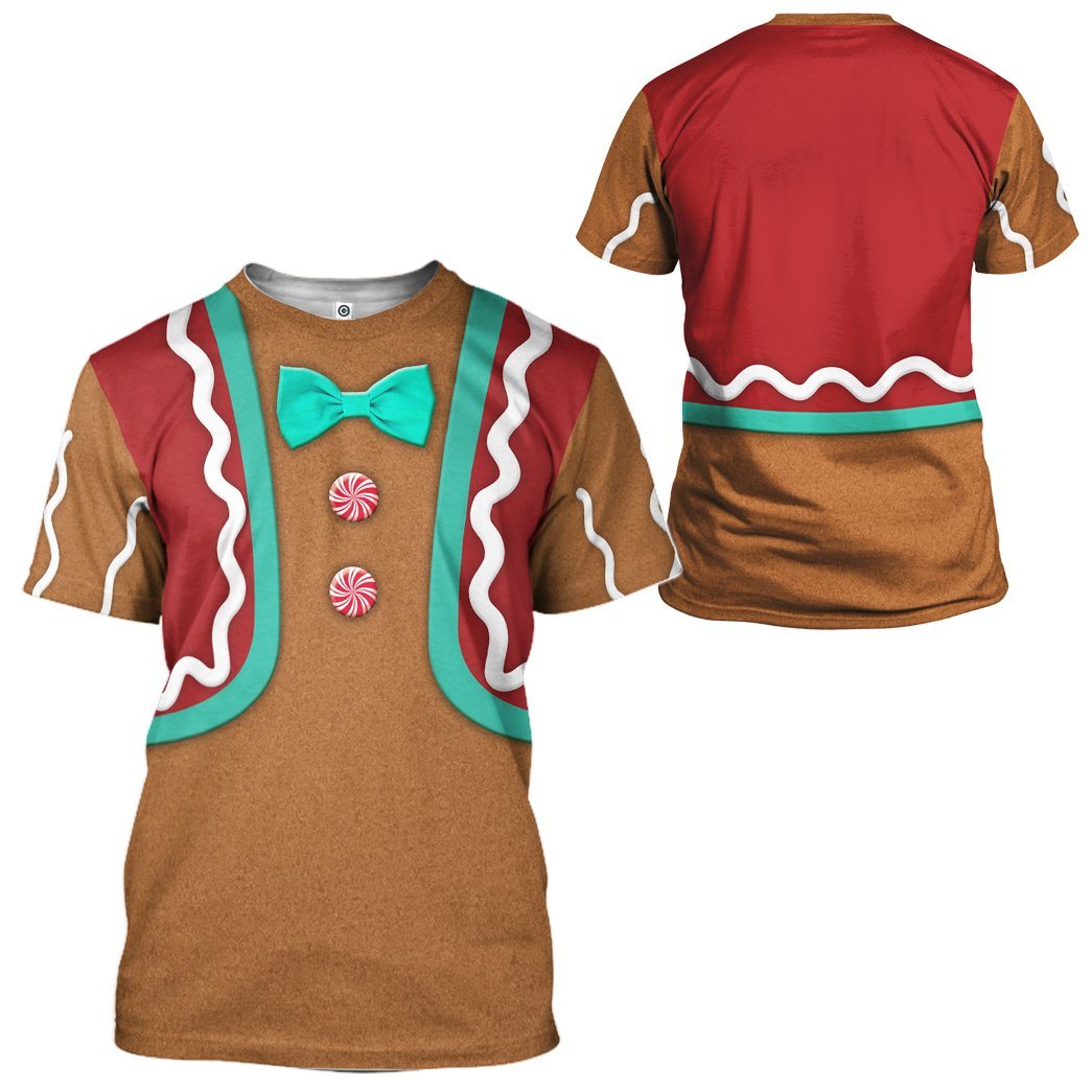 Gearhuman 3D Gingerbread Man Custom Tshirt GC10111 3D Apparel 