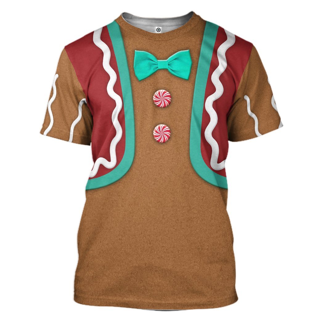 Gearhuman 3D Gingerbread Man Custom Tshirt GC10111 3D Apparel T-Shirt S 