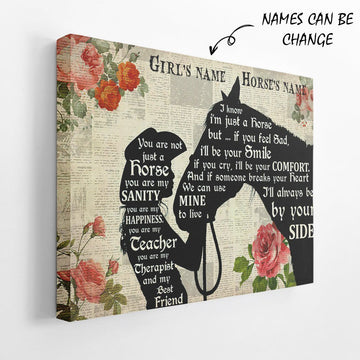 Gearhumans 3D Girl Love Horse Custom Name Canvas