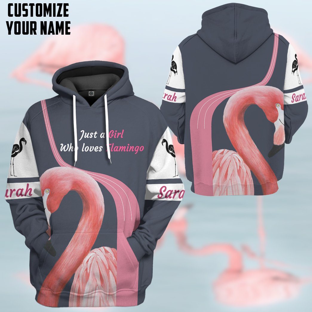 Gearhuman 3D Girl Loves Flamingo Custom Name Tshirt Hoodie Apparel GB09034 3D Apparel