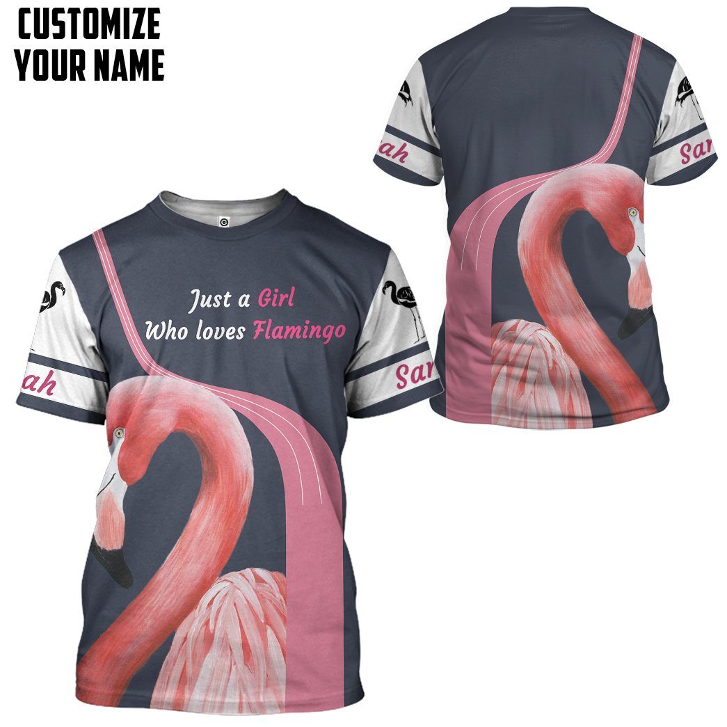 Gearhuman 3D Girl Loves Flamingo Custom Name Tshirt Hoodie Apparel GB09034 3D Apparel