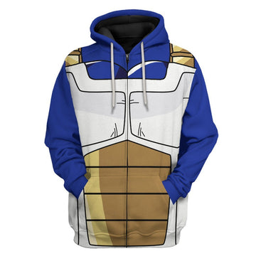 Gearhumans 3D Goku Vegeta Saiyan Battle Armor Dragon Ball Z Custom Hoodie Apparel