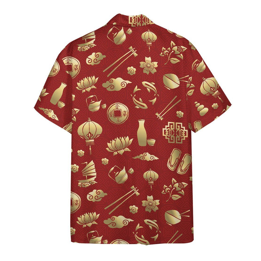 Gearhuman 3D Gold Asian Culture Hawaii Shirt ZK0406218 Hawai Shirt 