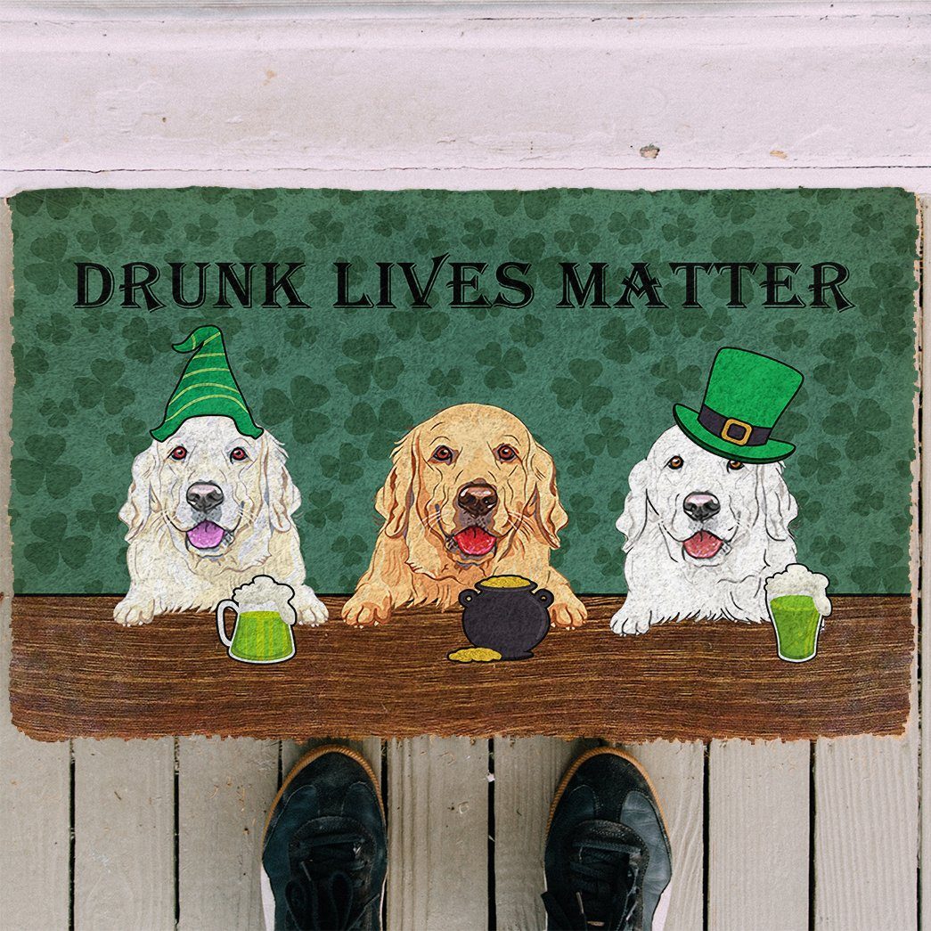 Gearhuman 3D Golden Retriever Drunk Lives Matter Doormat GK260111 Doormat