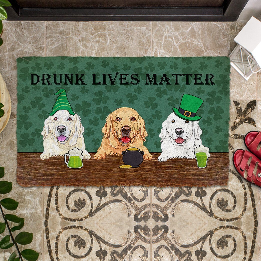 Gearhuman 3D Golden Retriever Drunk Lives Matter Doormat GK260111 Doormat