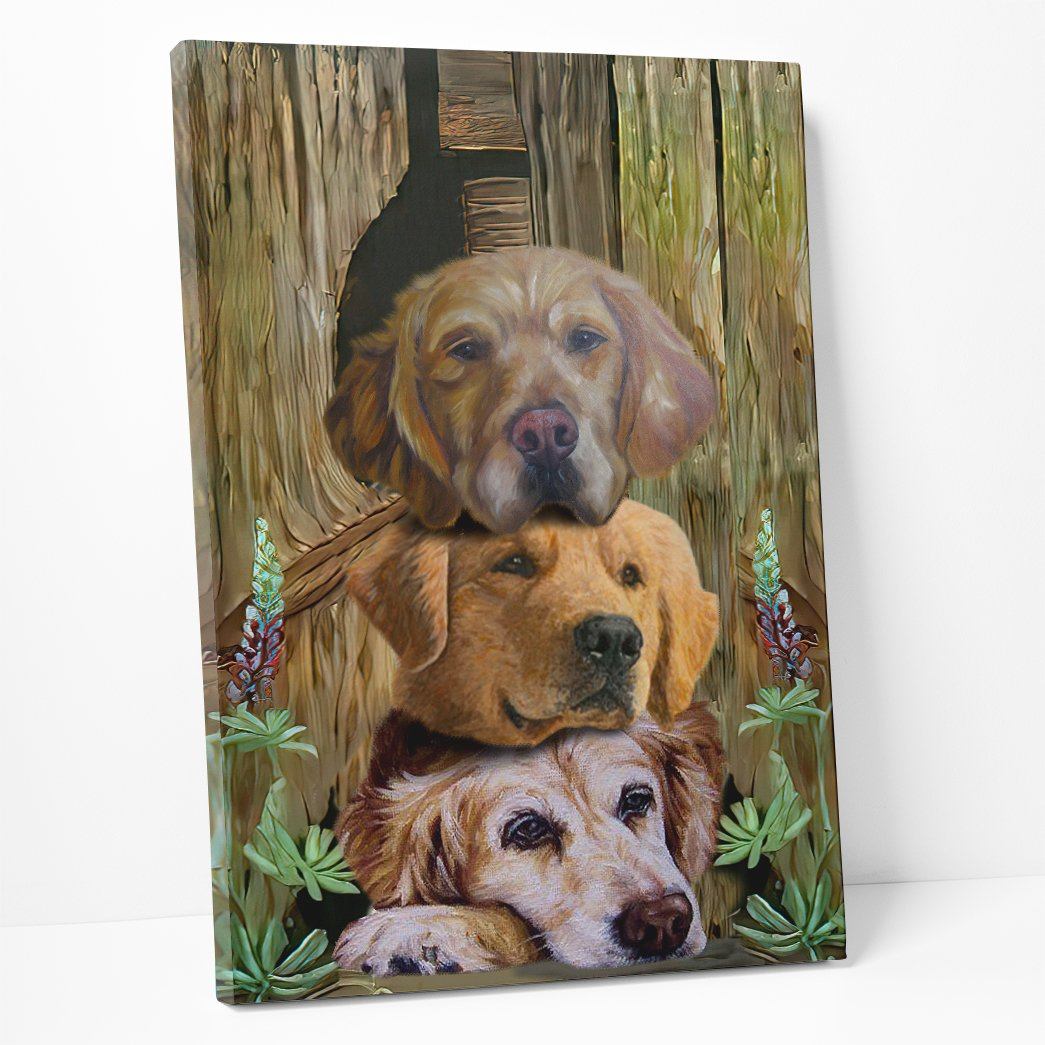 Gearhuman 3D Golden Retriever Painting Canvas GK26011 Canvas