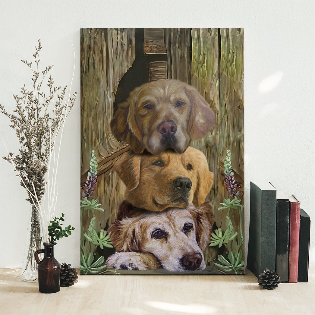 Gearhuman 3D Golden Retriever Painting Canvas GK26011 Canvas