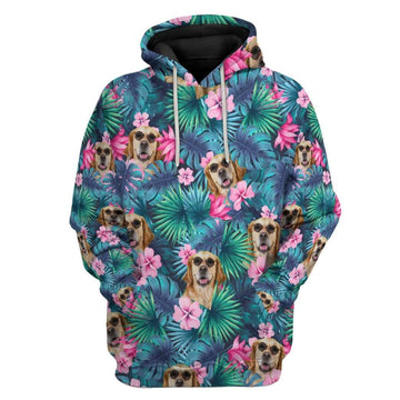 Gearhumans 3D Golden Retriever Tropical Hawaii Custom Hoodie Apparel