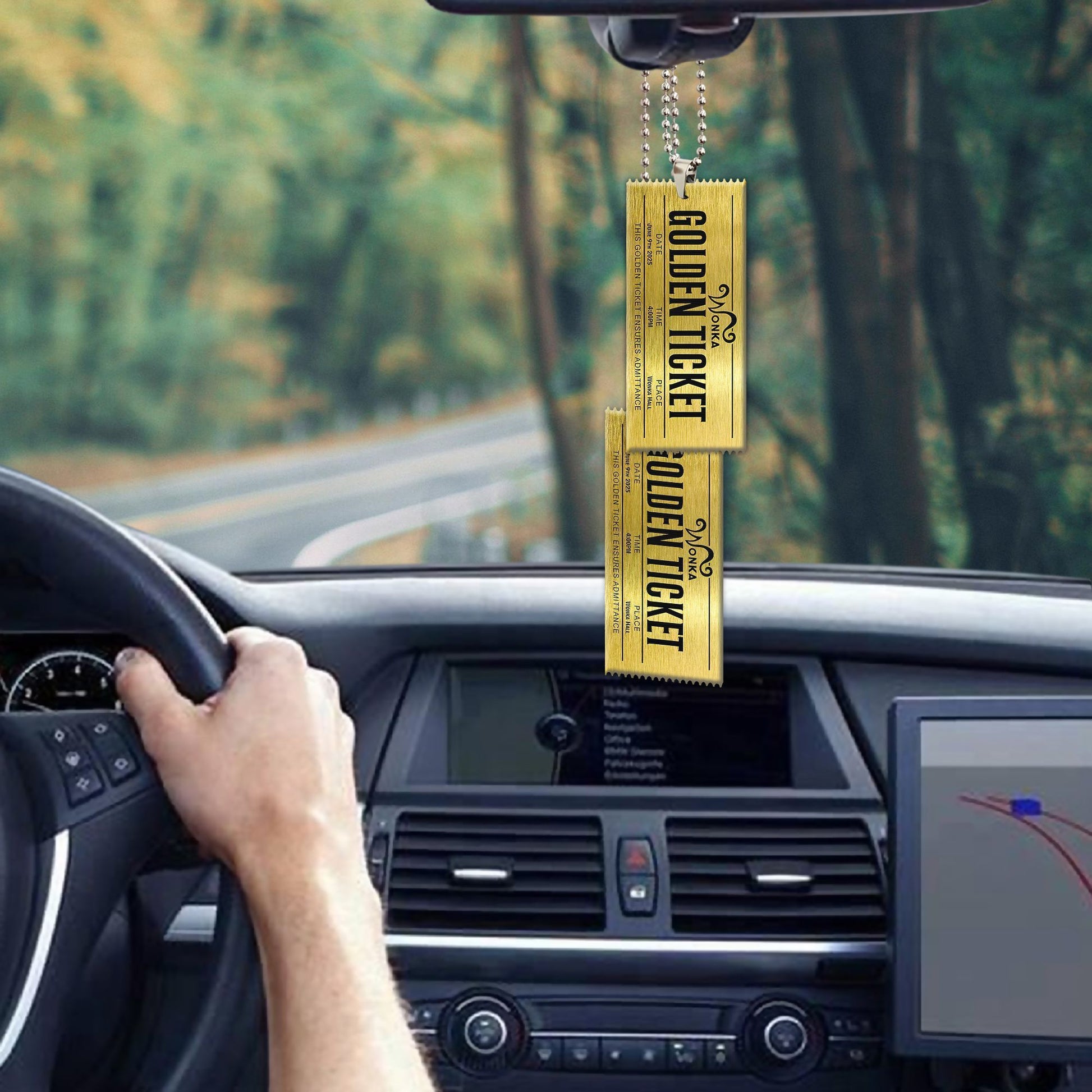 Gearhuman 3D Golden Ticket To The Chocolate Factory Car Hanging ZK1006219 Car Hanging 