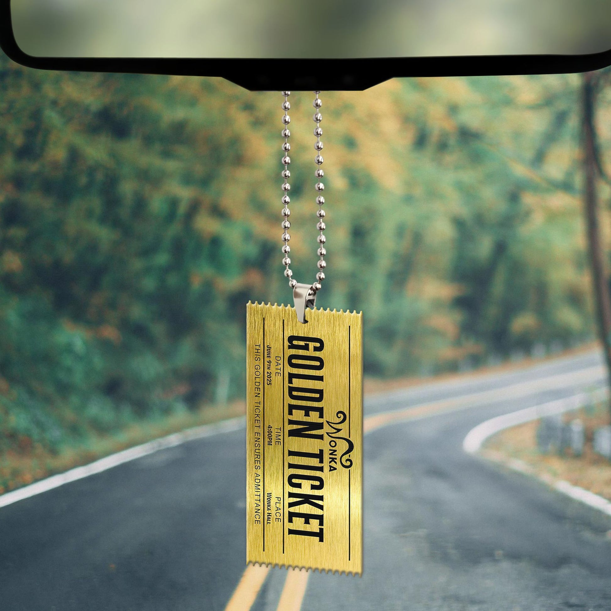 Gearhuman 3D Golden Ticket To The Chocolate Factory Car Hanging ZK1006219 Car Hanging 