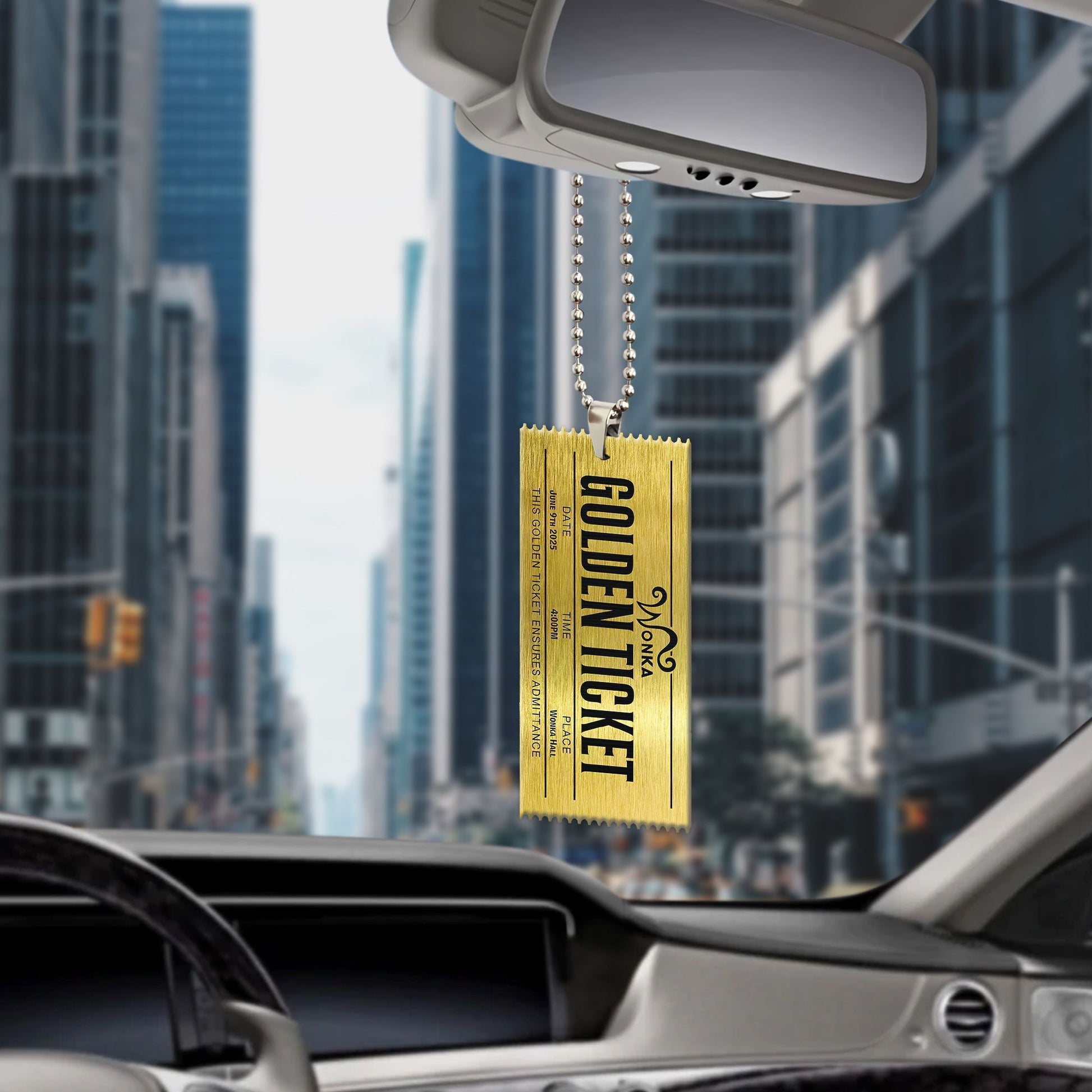 Gearhuman 3D Golden Ticket To The Chocolate Factory Car Hanging ZK1006219 Car Hanging 
