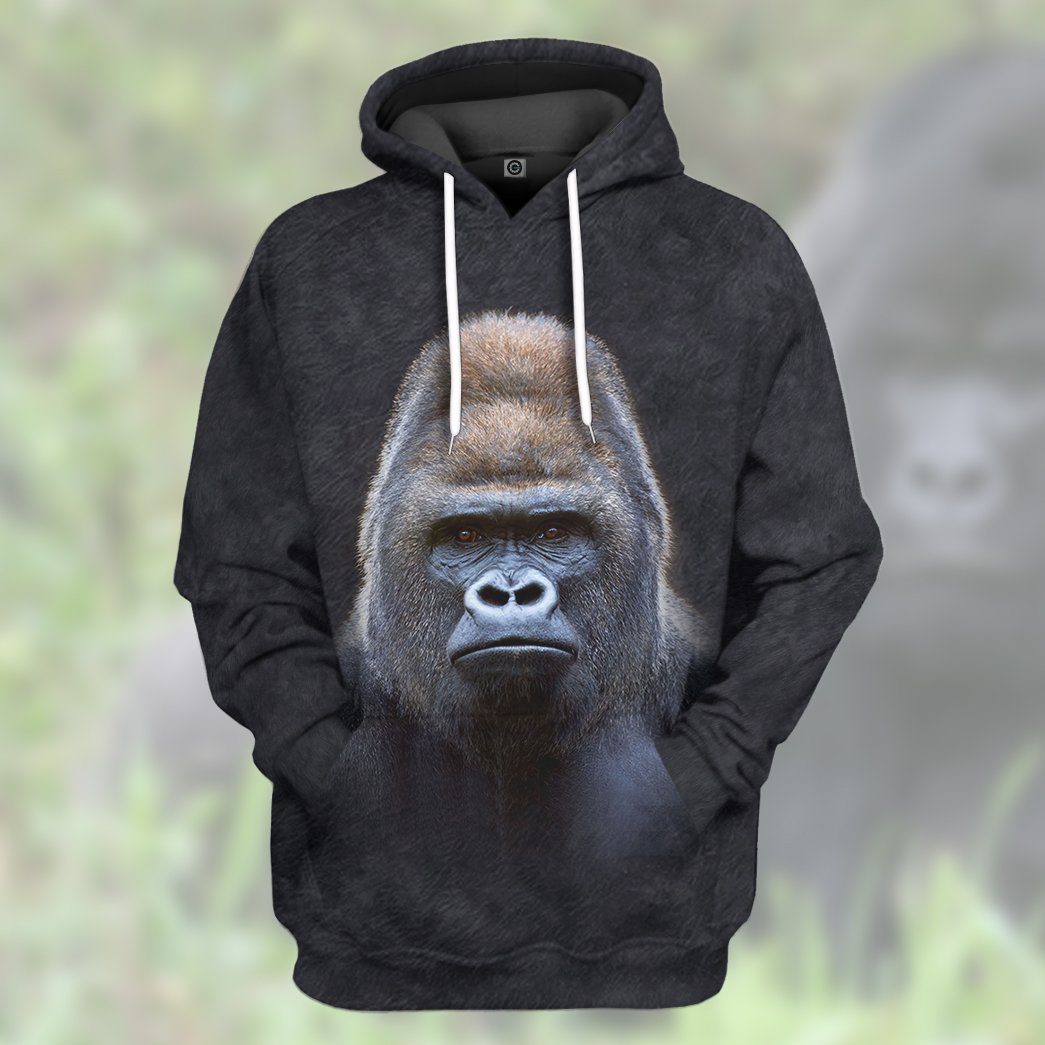 Gearhumans 3D Gorilla Front And Back Tshirt Hoodie Apparel
