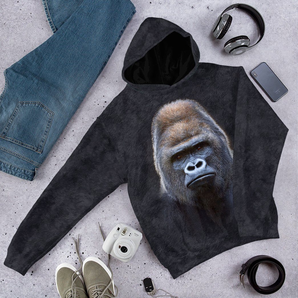Gearhumans 3D Gorilla Front And Back Tshirt Hoodie Apparel