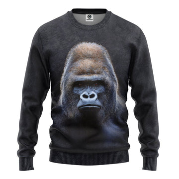 Gearhumans 3D Gorilla Front And Back Tshirt Hoodie Apparel