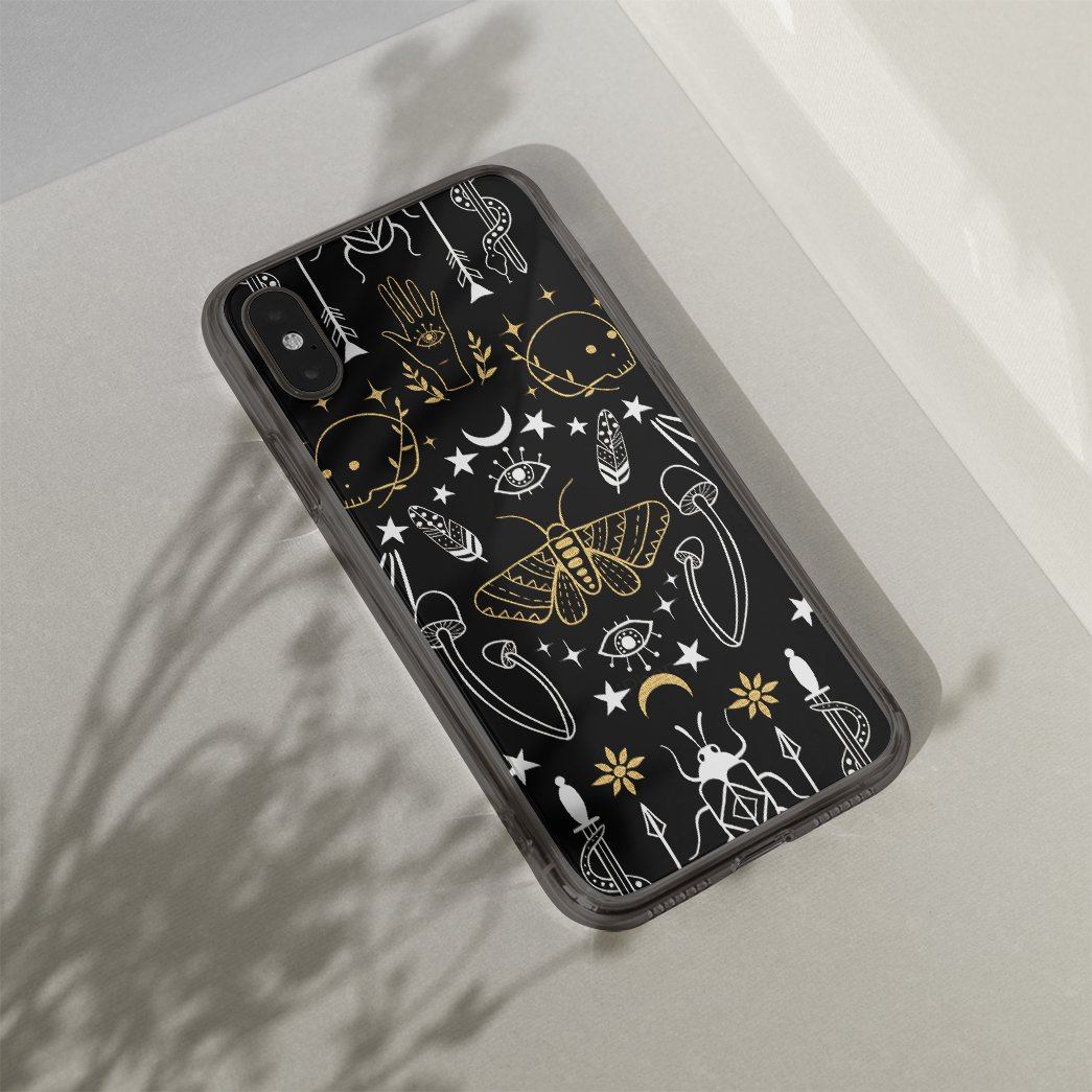 Gearhuman 3D Gothic Halloween Pattern Custom Phonecase GC15092 Glass Phone Case 