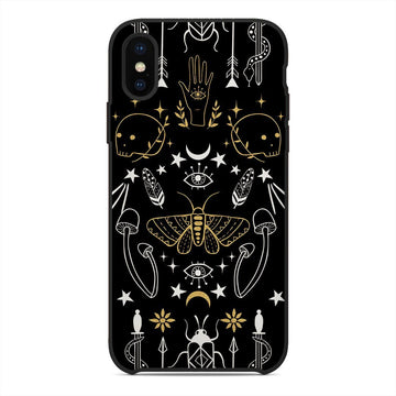 Gearhuman 3D Gothic Halloween Pattern Custom Phonecase GC15092 Glass Phone Case Iphone X 