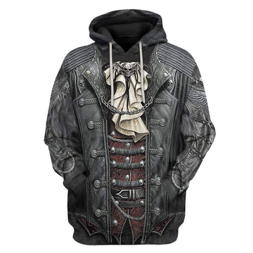 Gearhumans 3D Gothic Rock Skull Custom Hoodie Apparel