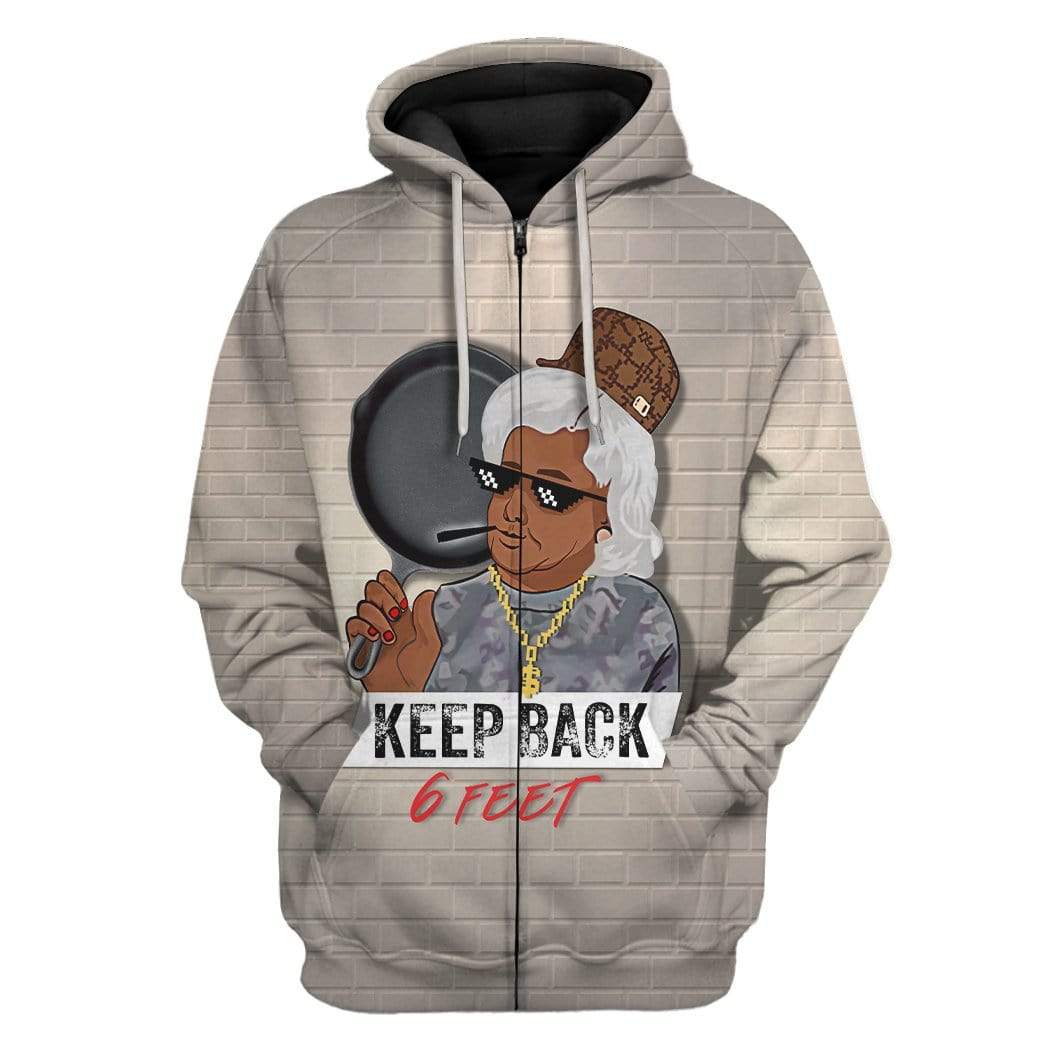 Gearhuman 3D Grandma Thug Life Custom Custom Hoodie Apparel GL04053 3D Custom Fleece Hoodies Zip Hoodie S 