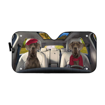 Gearhumans 3D Great Dane Couple Dog Auto Car Sunshade