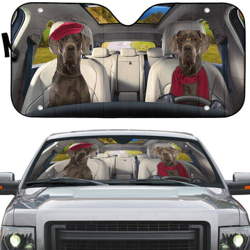 Gearhumans 3D Great Dane Couple Dog Auto Car Sunshade