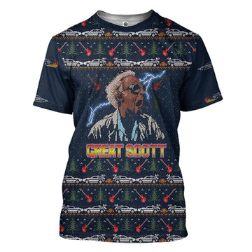 Gearhumans 3D Great Scott Christmas Sweater Custom Tshirt Hoodie Apparel