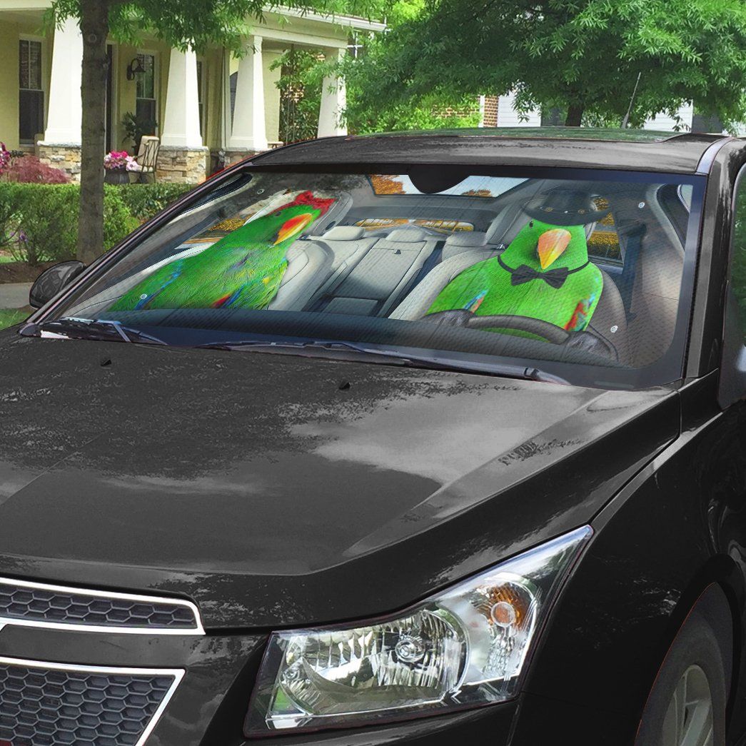 Gearhuman 3D Green Eclectus Parrot Auto Car Sunshade GV030317 Auto Sunshade