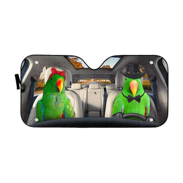 Gearhuman 3D Green Eclectus Parrot Auto Car Sunshade GV030317 Auto Sunshade 57''x27.5''