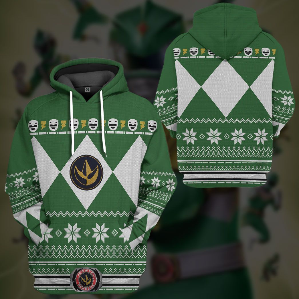 Gearhuman 3D Green Power Ranger Custom Tshirt Hoodie Apparel CW29104 3D Apparel 