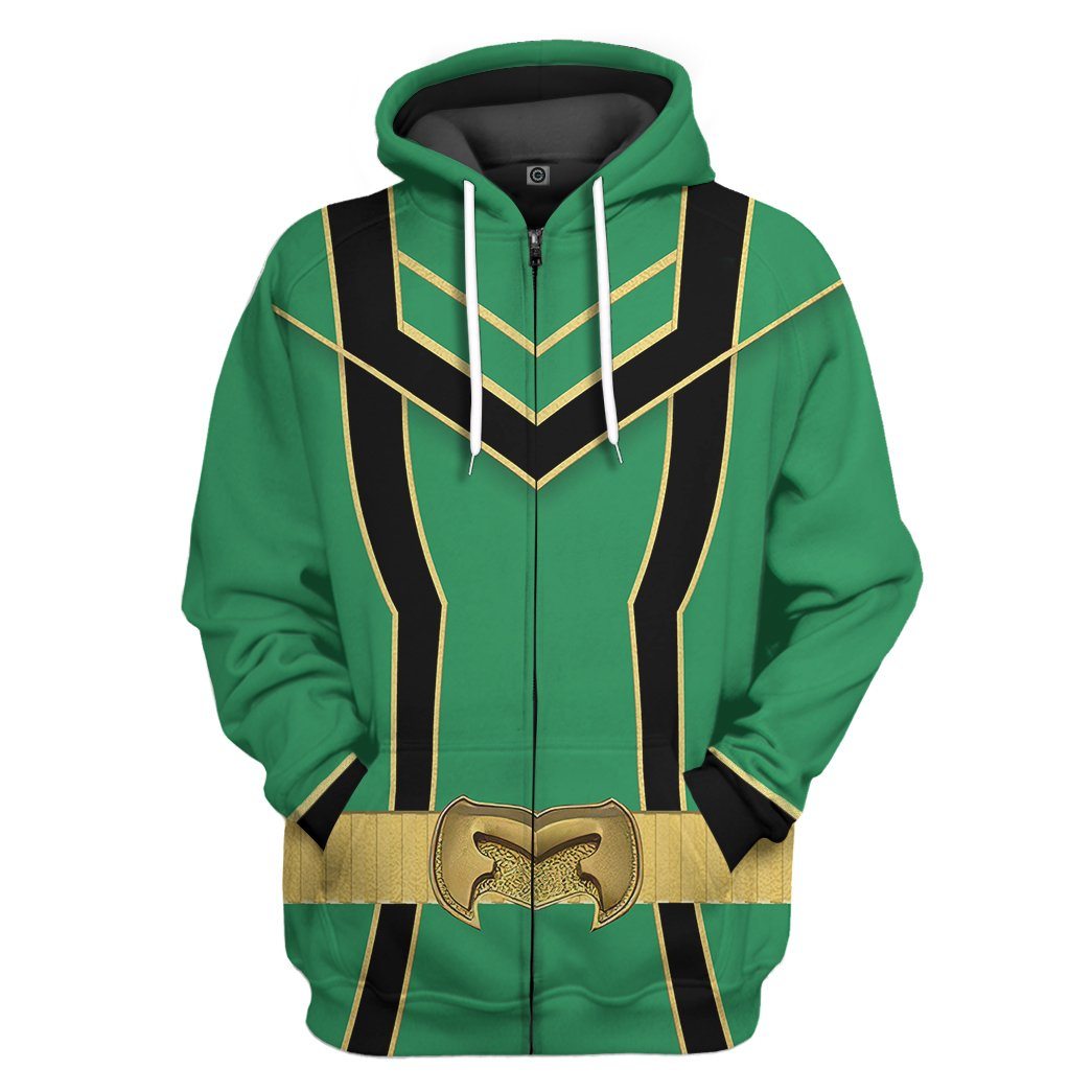 Gearhuman 3D Green Power Rangers Mystic Force Tshirt Hoodie Apparel GB130116 3D Apparel Zip Hoodie S 