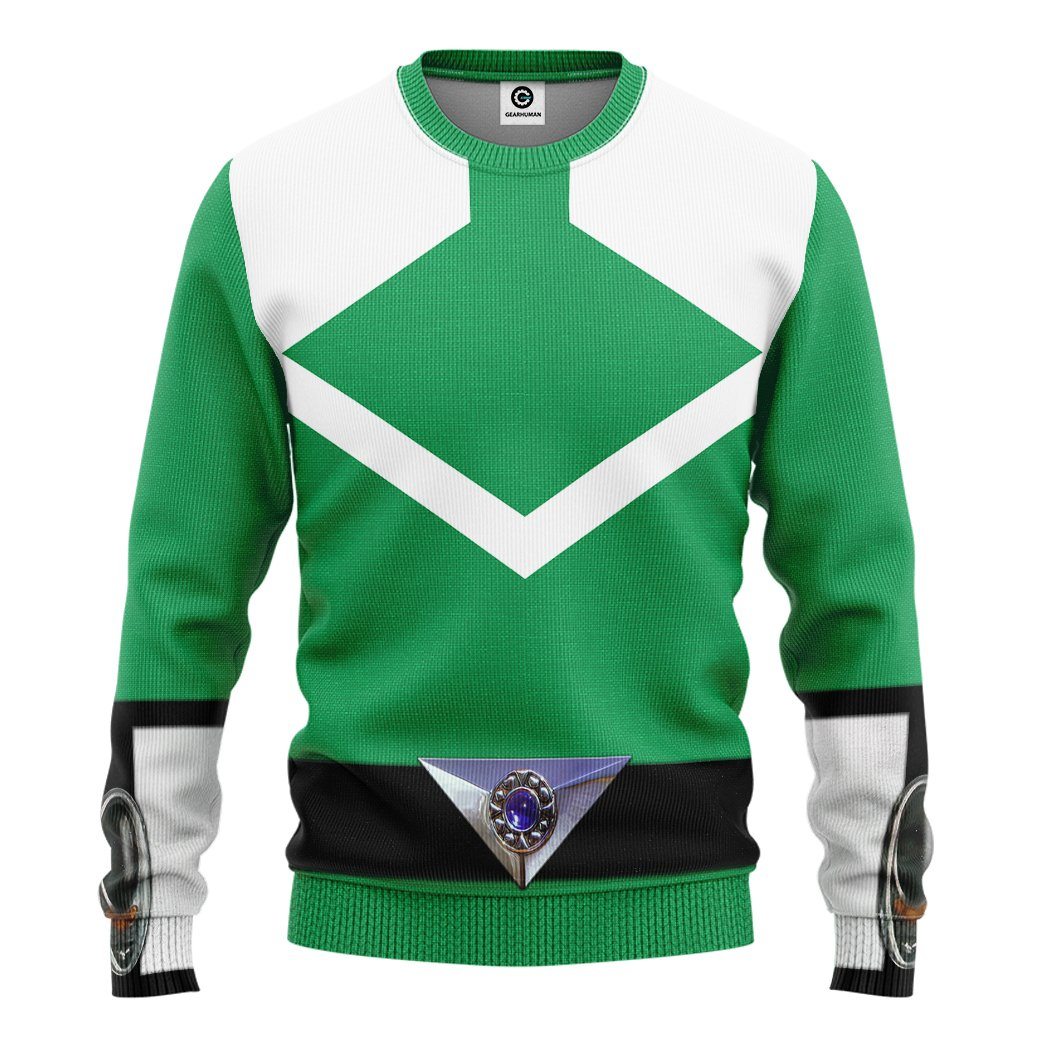 Gearhuman 3D Green Power Rangers Time Force Tshirt Hoodie Apparel GB15019 3D Apparel Long Sleeve S 