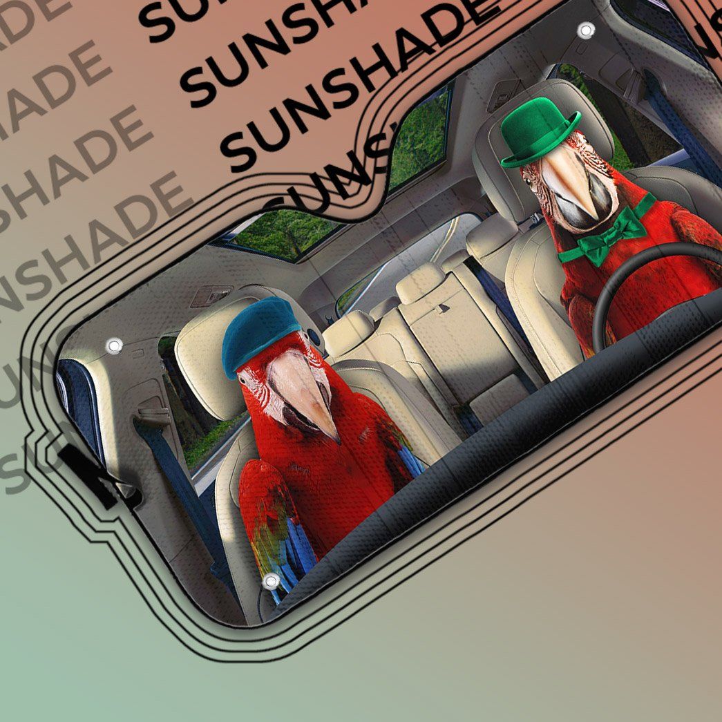 Gearhuman 3D Green Winged Macaw Parrot Auto Car Sunshade GV030315 Auto Sunshade
