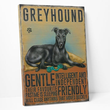 Gearhumans 3D Greyhound Dog Vintage Quotes Custom Canvas