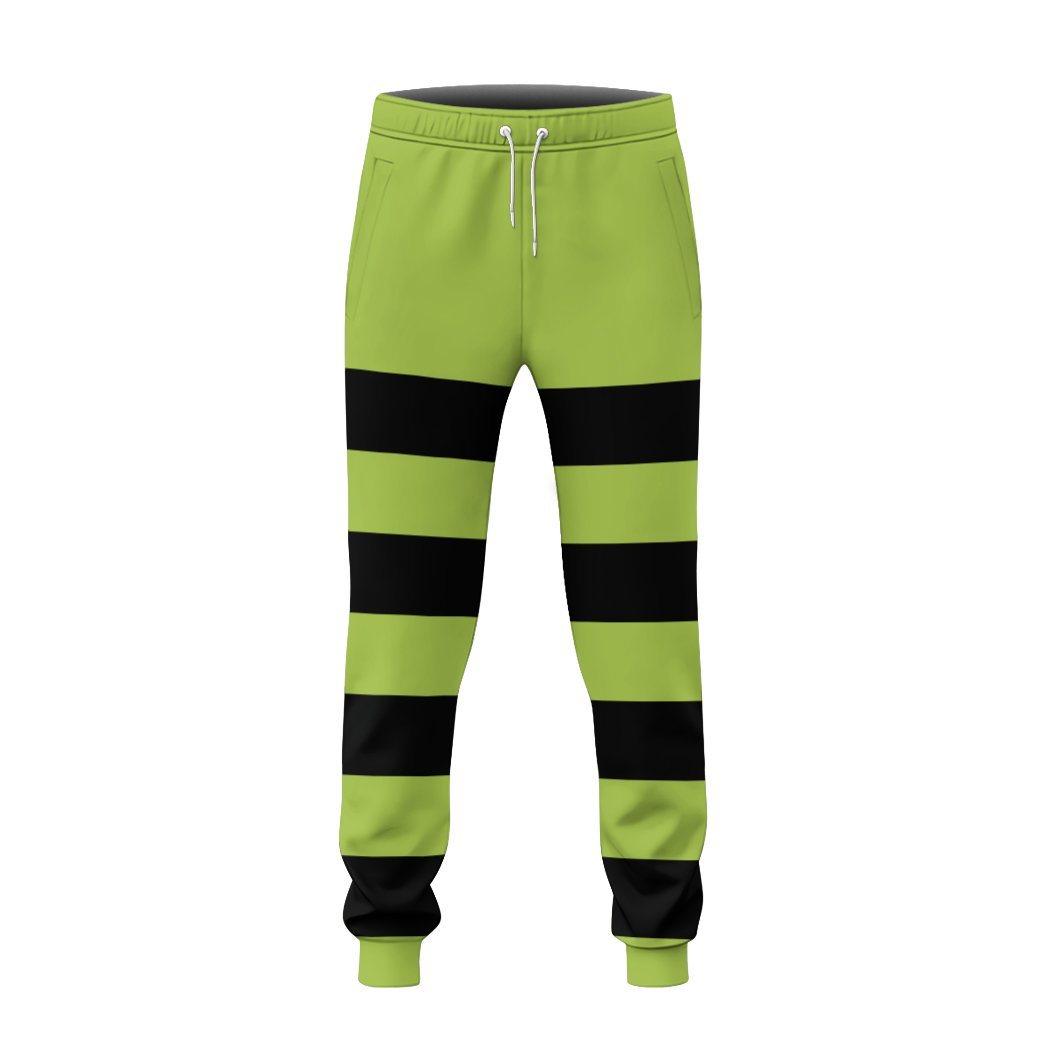Gearhumans 3D Grinch Stripes Sweatpants