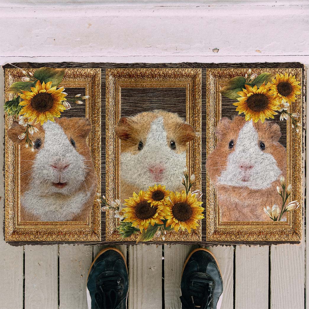 Gearhuman 3D Guine Pig Sunflower Doormat GB03032 Doormat