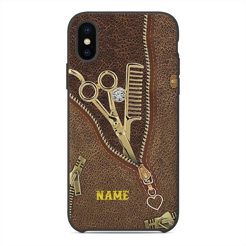 Gearhuman 3D Hairstylist Custom Name Phonecase GB05013 Glass Phone Case Iphone X 