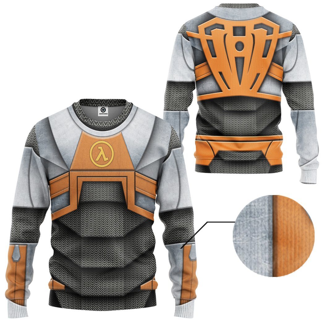 gordon gear Gearhumans 3D Half life Dr Gordon Freeman Tshirt Hoodie Apparel