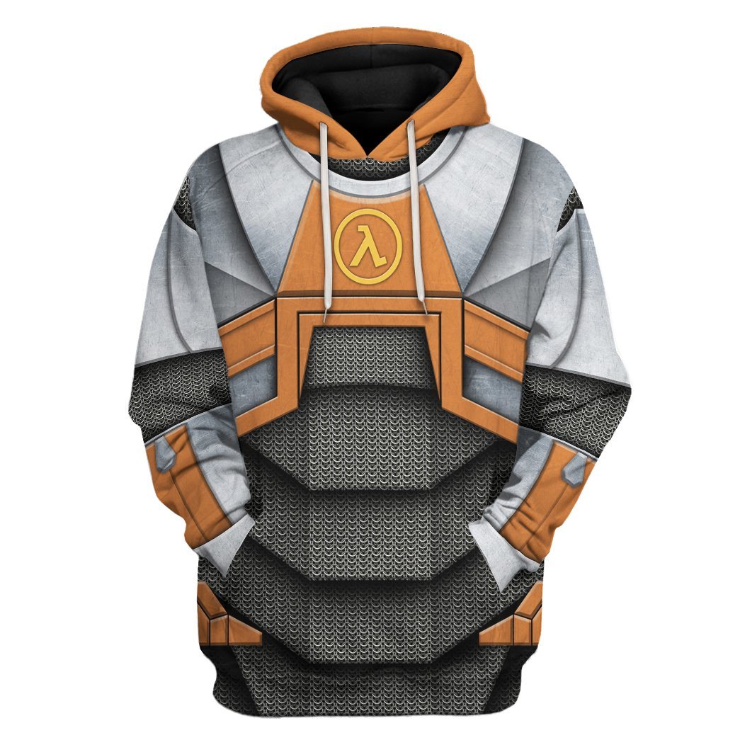 Gearhuman 3D Half life Dr Gordon Freeman Tshirt Hoodie Apparel GB080114 3D Apparel Hoodie S 