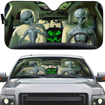 Gearhumans 3D Halloween Alien Custom Car Auto Sunshade