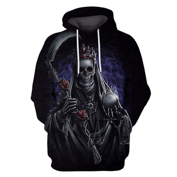 Gearhumans 3d -Halloween Death Hoodies T-Shirt Apparel