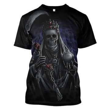 Gearhuman 3d -Halloween Death Hoodies T-Shirt Apparel HL1011058 3D Custom Fleece Hoodies T-Shirt S 