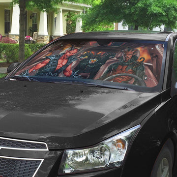 Gearhumans 3D Halloween Devil Custom Car Auto Sunshade