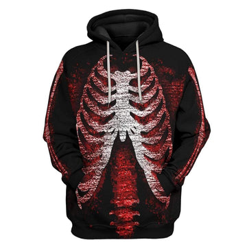 Gearhumans 3D Halloween Skeleton Jump Suit Costume Hoodie Apparel