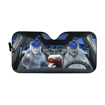 Gearhumans 3D Halloween Yeti Custom Car Auto Sunshade
