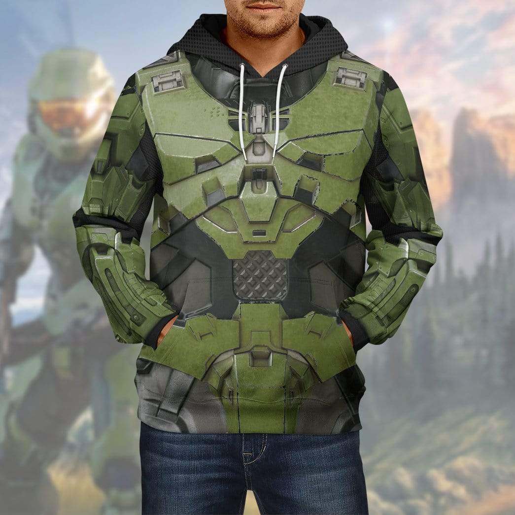 Gearhuman 3D Halo Infinite Masterchief Cosplay Custom Hoodie Apparel GS29076 3D Custom Fleece Hoodies 